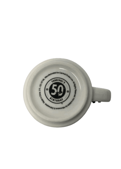 Starbucks Vessels Series 2oz Espresso Demitasse Mini Carnival Cruise Line 50th Anniversary Ceramic Mug