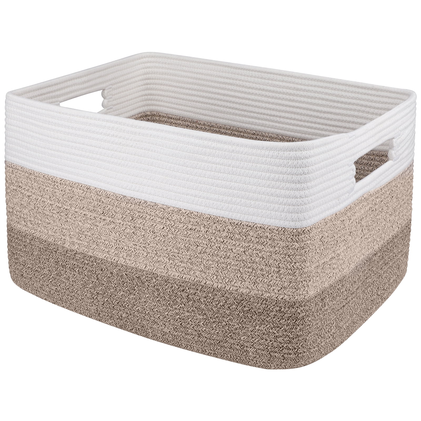 CHERISHGARD 110L Large Rectangle Storage Basket，Woven Basket For Laundry, Nursery, Bedroom，25.2"L x 17.32"W x 15.75"H