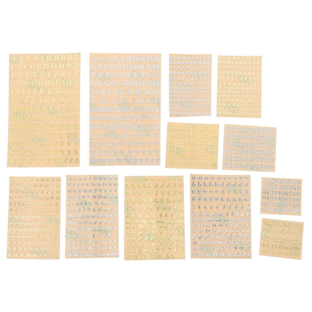GOOHOCHY 12 hojas de letras autoadhesivas Números Pegatinas Etiquetas multiusos Estilo mixto