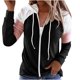 thumbnail image 1 of Chaquetas para mujer, bolsillo erógeno, bloque de Color, cremallera, manga larga, cuello en V, Jaket Shaket, abrigo informal con capucha, Tops, prendas de vestir exteriores Odeerbi ODB-3, 1 of 5