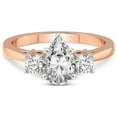 thumbnail image 4 of IGI Certified 3 Carat Pear Shape Lab Grown Diamond Engagement Ring | 14K Rose Gold | Intricacy Three Stone Lab Diamond Ring | FG-VS1-VS2 Quality Friendly Diamonds, 4 of 6