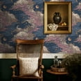 thumbnail image 5 of Dreamy Baroque Peel and Stick Wallpaper Ornate Baroque Inspired Sky Crescent Moons Golden Wall Mural 17.7in x 9.8ft Self Adhesive Removable Wall Paper Renter Friendly Wallpaper for Girls Kids Bedroom, 5 of 8