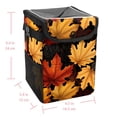 thumbnail image 5 of Thanksgiving Leaves Foldable with Lid Leak-Proof Hanging Storage Bag Mini Trash Can Car Trash Bin Trash Can for Car, 5 of 6