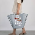 thumbnail image 6 of Flexible Plastic Laundry Basket - Square Storage Hamper with Side Handles for Easy Carrying - Versatile Organizer for Laundry, and Household Storage, Gray 50 Litter, 6 of 6