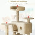 thumbnail image 5 of 54in Cat Tree with Cat Scratching Post, Cat Tower Multi-Level Cat Condo  for Indoor Cats Stand House Furniture Kittens Activity Tower with Funny Toys for Kitty Pet Play House,Beige, 5 of 7