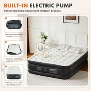 edx 18 Queen Size Air Mattress Bed with Built- in Pump Blow Up Mattresses for Camping, Indoor Colchon, Guests Air Bed