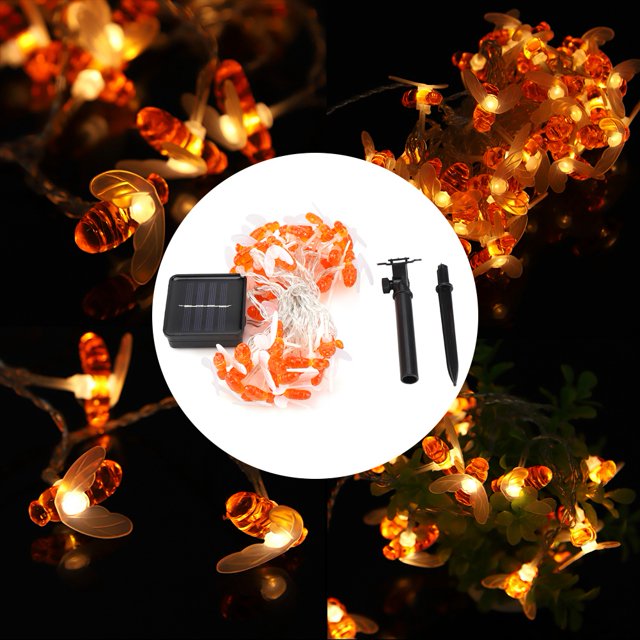 Lámpara de decoración de abeja, cadena de abeja con forma de abeja con energía Solar, luces LED de cadena de abeja, funcionamiento suave