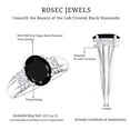 thumbnail image 5 of Lab Grown Black Diamond Solitaire Statement Ring with Diamond - 8X10 mm, 10K White Gold, US 10.00, 5 of 8