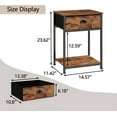 thumbnail image 3 of Furologee Nightstand with Storage Shelf & Fabric Drawer, 2 Tiers Industrial End Table, Retro Bedside Table Organizer, Sturdy Side Table for Bedroom, Living Room, 3 of 10