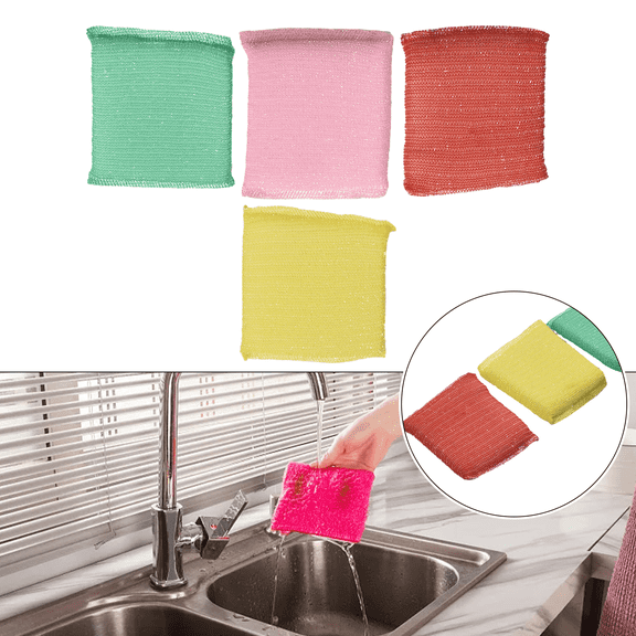 4Pcs Cleaning Sponge Cleaning Cloth Eraser Carborundum Removing Rust Cleaning Brush Descaling Clean Rub Kitchen Cleaning Tools