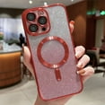 thumbnail image 1 of Allytech for iPhone 14 Case, Compatible with MagSafe Gradient Bling Glitter Women Girly Luxury Clear TPU Plating Phone Case Cover with Camera Lens Protector for iPhone 14 5G 6.1 INCH 2022, Red, 1 of 10