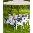 thumbnail image 4 of Fsddascl Navy Blue Peony Outdoor Tablecloth - 52x70 Inch Rectangle Dining Table Cover, Retro Floral Botanical Blossom Waterproof Outdoor Table Cloth with Umbrella Hole & Zipper for Picnic/Patio, 4 of 7