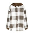 thumbnail image 6 of Ounisa Plaid Jacket for Woman Hooded Fuzzy Sherpa Fleece Jacket Button Down Plus Size Winter Coats Buffalo Plaid Shacket, 6 of 8