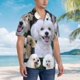 thumbnail image 6 of Poodle Dog Men'S 3d Print Casual Button Down Shirts, Novelty Hawaiian Short Sleeves Xl, 6 of 7