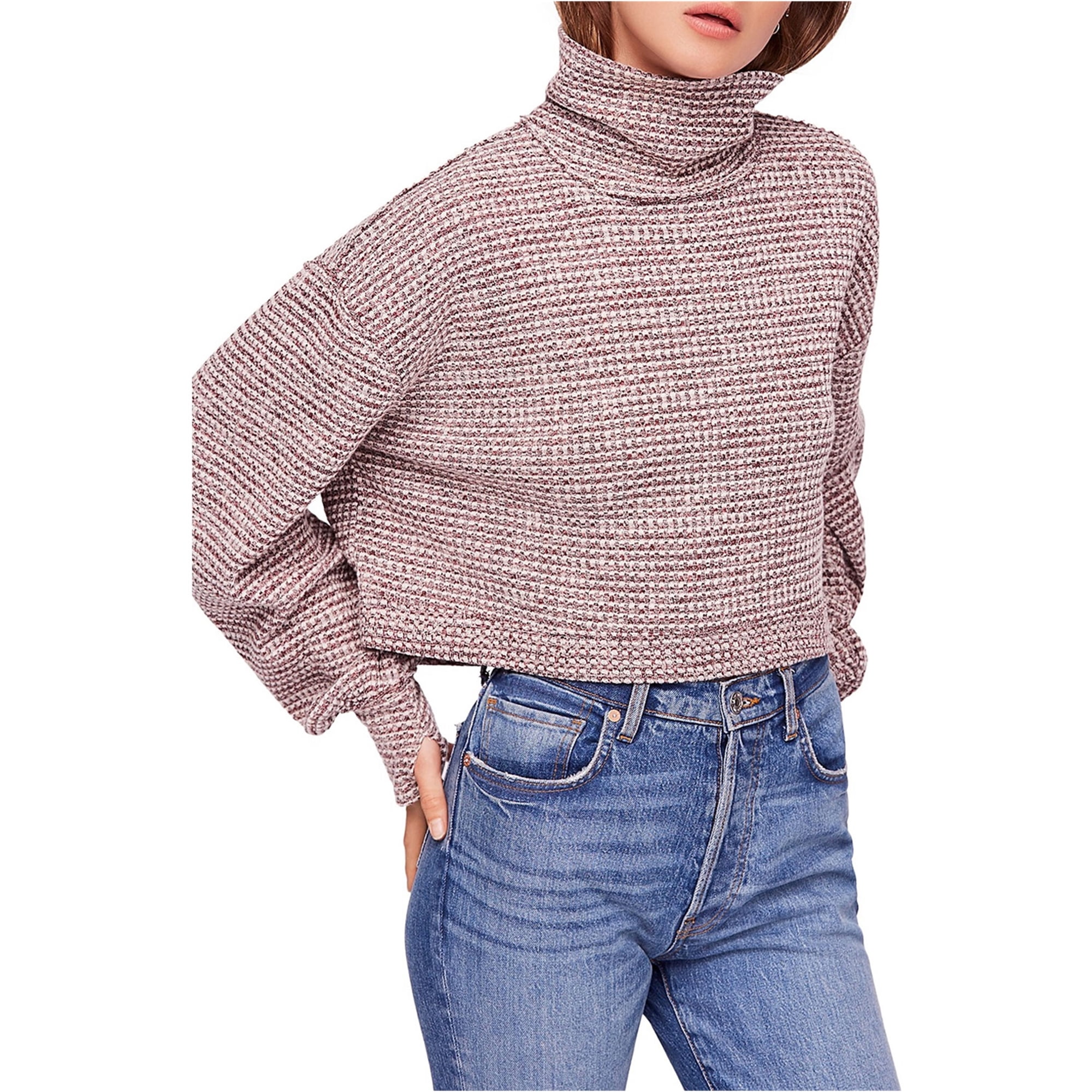 Free People Womens Cropped Turtleneck 