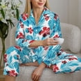 thumbnail image 6 of Uemuo Hawaiian Style Pattern Womens Pajama Sets,PJ Set for Women,Pajamas for Women Logo,Long Sleeve Pajama Set for Women,Soft Long Sleeve Top With Pants-Small, 6 of 9