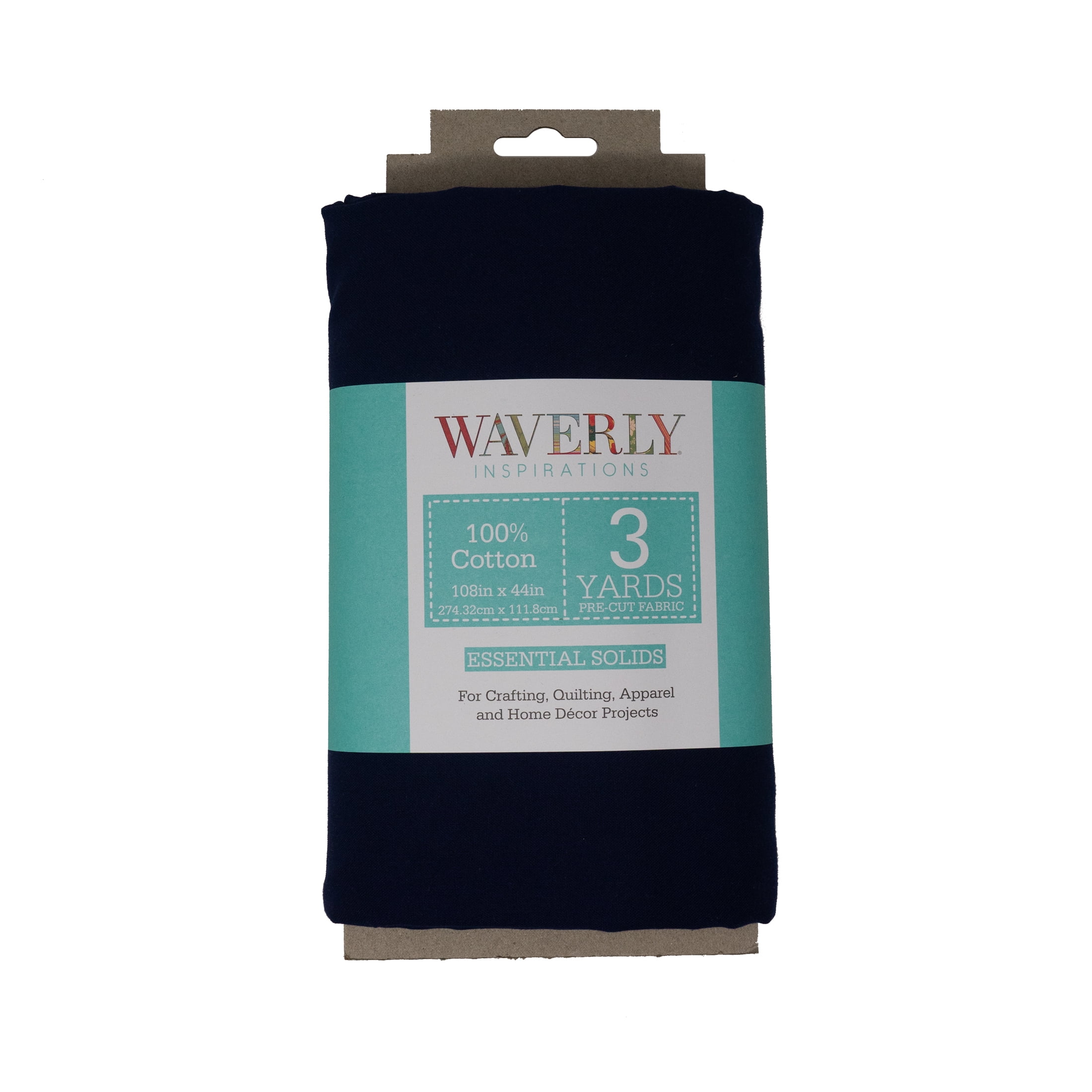 (2 pack) Waverly Inspirations 3 Yard Cut 100% Cotton Solids Fabric, Ink, 44" Wide for Quilting & Sewing