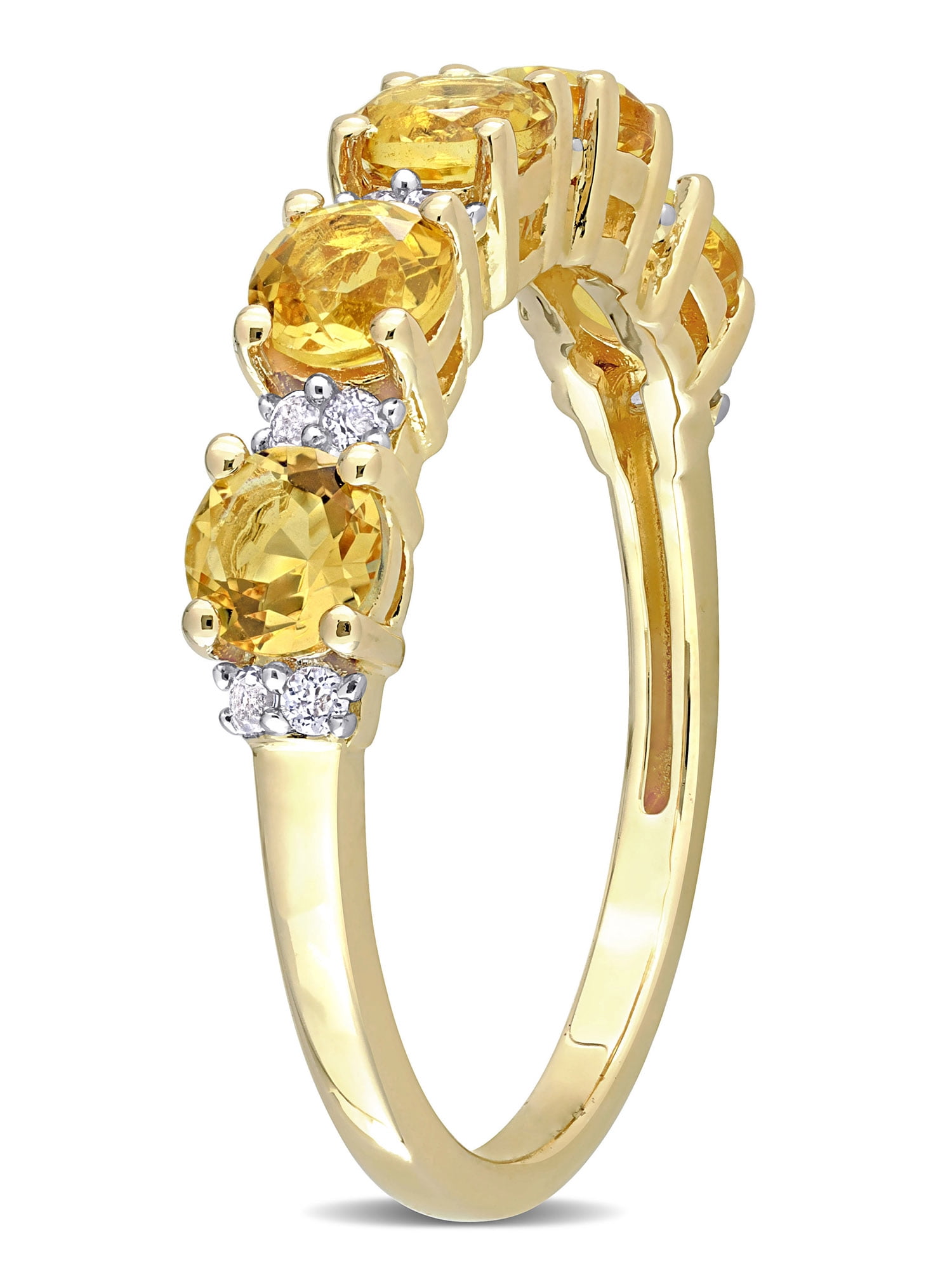 Everly Women's Citrine Yellow Gold Plated Ring
