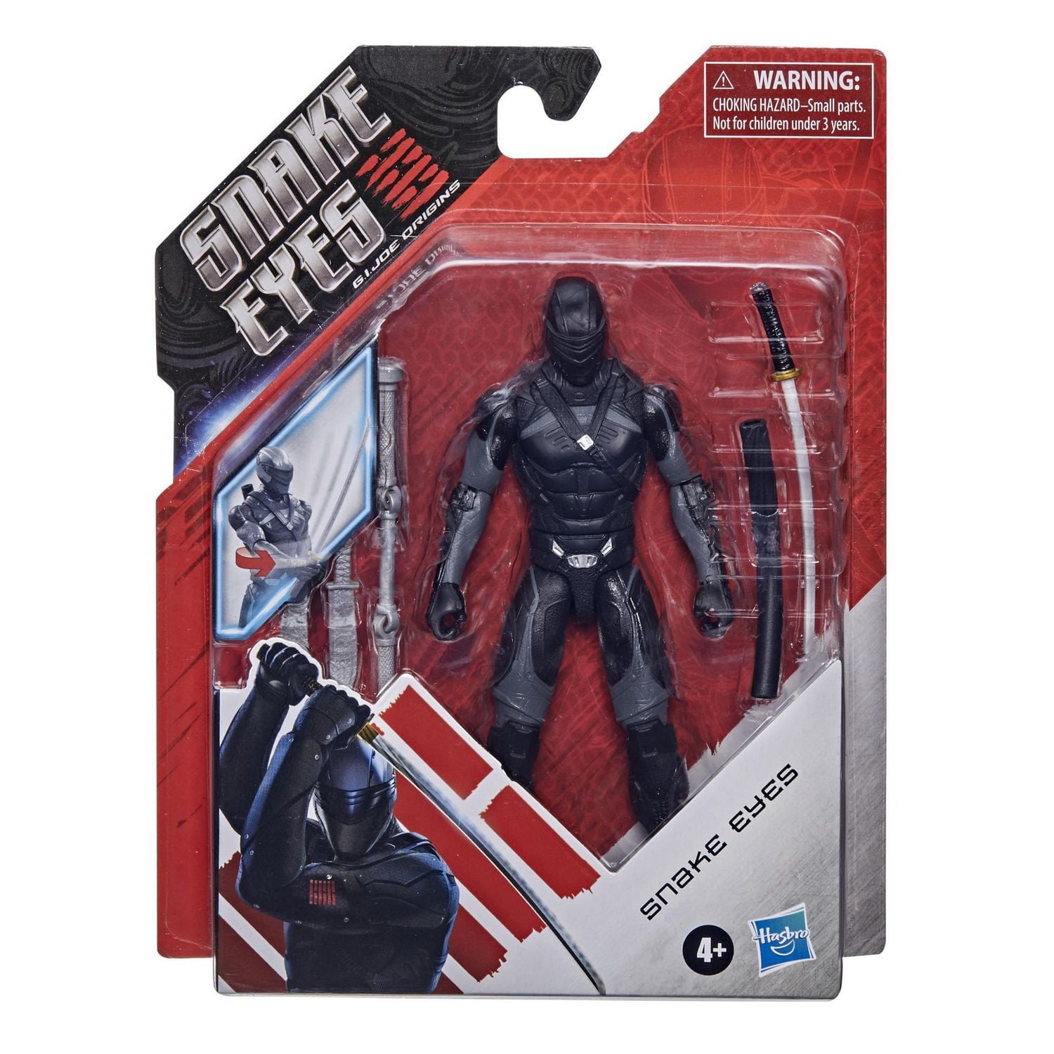 Yeux de serpent : G.I. Joe Origins – figurine d'action Snakes Eyes, jouet à collectionner avec fonction d'action amusante et accessoires, jouets pour enfants à partir de 4 ans