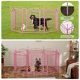 thumbnail image 5 of Dog Playpen 32 Inch 8 Panels, Heavy Duty Metal Pet Playpen Outdoor Exercise Pen with Doors, Foldable Dog Fence Puppy Pen for Large Medium Small Dogs Indoor Outdoor, Pink, 5 of 8