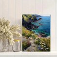 thumbnail image 2 of Coastal Cliff Flowers Oil Canvas Print, Wall Decor for Living Room Bedroom Dining Room Office Hotel Lobby, 2 of 8