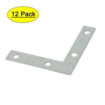 Metal Flat Corner Brace Angle Bracket Repair Plates 2" x 2" x 0.04" 12pcs
