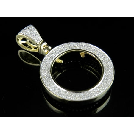 10k Eagle - 10K Yellow Gold American Eagle Liberty Diamond Bezel Pendant Charm 0.65ct 1.5