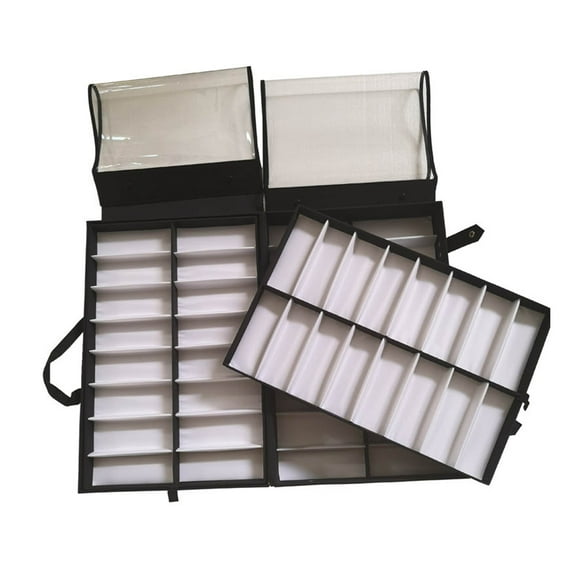 INTBUYING 64 Pairs Eyeglasses Display Case Storage Organizer Black Unisex