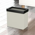 thumbnail image 3 of Gatco Elevate Stainless Steel 3.18 Gallon Rectangle Wastebasket Open Removable Lid, Matte Pearl/Matte Black Lid, 3 of 5