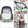 thumbnail image 4 of Bull Terrier and Rose Green Pattern 17" School Backpacks for Teens,Waterproof Oxford Fabric,S-Shape Padded Straps for School,Travel,Hiking,Camping, 4 of 6