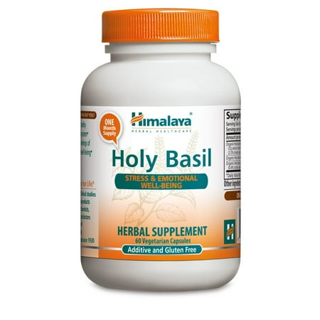 Himalaya Herbals Organic Holy Basil for Stress, Emotional Well-Being & Relaxation, 720mg, 60