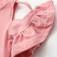 thumbnail image 5 of Xudanell Preemie Clothes Girl Ruffle Sleeve Cute Shirts off Shoulder Funny Tshirts Girls White T Shirt Pink 18-24 Months, 5 of 7