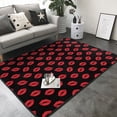 thumbnail image 3 of Area Rugs For Living Room Decor - Sexy Red Lips Kiss Soft Anti Slip Throw Washable Rugs 5x7 For Bedroom, Indoor Carpet For Bedroom Living Room 80x58In, 3 of 7