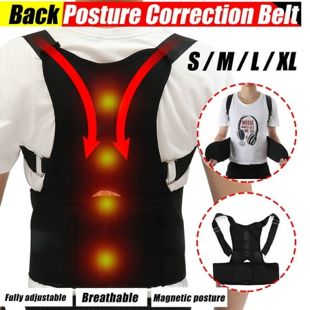 XL Magnetic Therapy Posture Corrector Body Pain Brace Shoulder Back Support