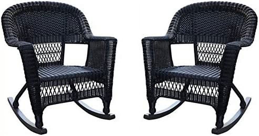 Pemberly Row Wicker Rocker Chair in Black (Set of 2) - image 2 of 2