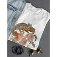 thumbnail image 3 of Brown Chameleon With Roses T-Shirt Women -Image by Shutterstock, Female Large, 3 of 4