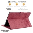 thumbnail image 4 of FJLBDE Case for iPad mini 7 A17 Pro 2024/Mini 6 2021 8.3 Inch with Stand, Card Slot, Auto Wake/Sleep, Embossed Flower PU Leather Folio Magnetic Cover with Pen Holder, Red, 4 of 7
