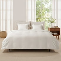 VEVOR Queen Duvet Cover Set, 100% Cotton, 3 Pieces Bedding Set Queen Size with 1 Duvet Cover 90 x 90 in and 2 Pillow Shams 20 x 26 in, Soft Breathable, Double Zipper Closure, for Home Bedding, White