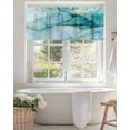 thumbnail image 4 of Abstract Teal Marble Gold Stripe Valances for Windows,Kitchen Valance Rod Pocket Short Curtain,Natural Stone Gradient Art Valance Curtain Window Valances for Bedroom Living Room 54x18in, 4 of 9
