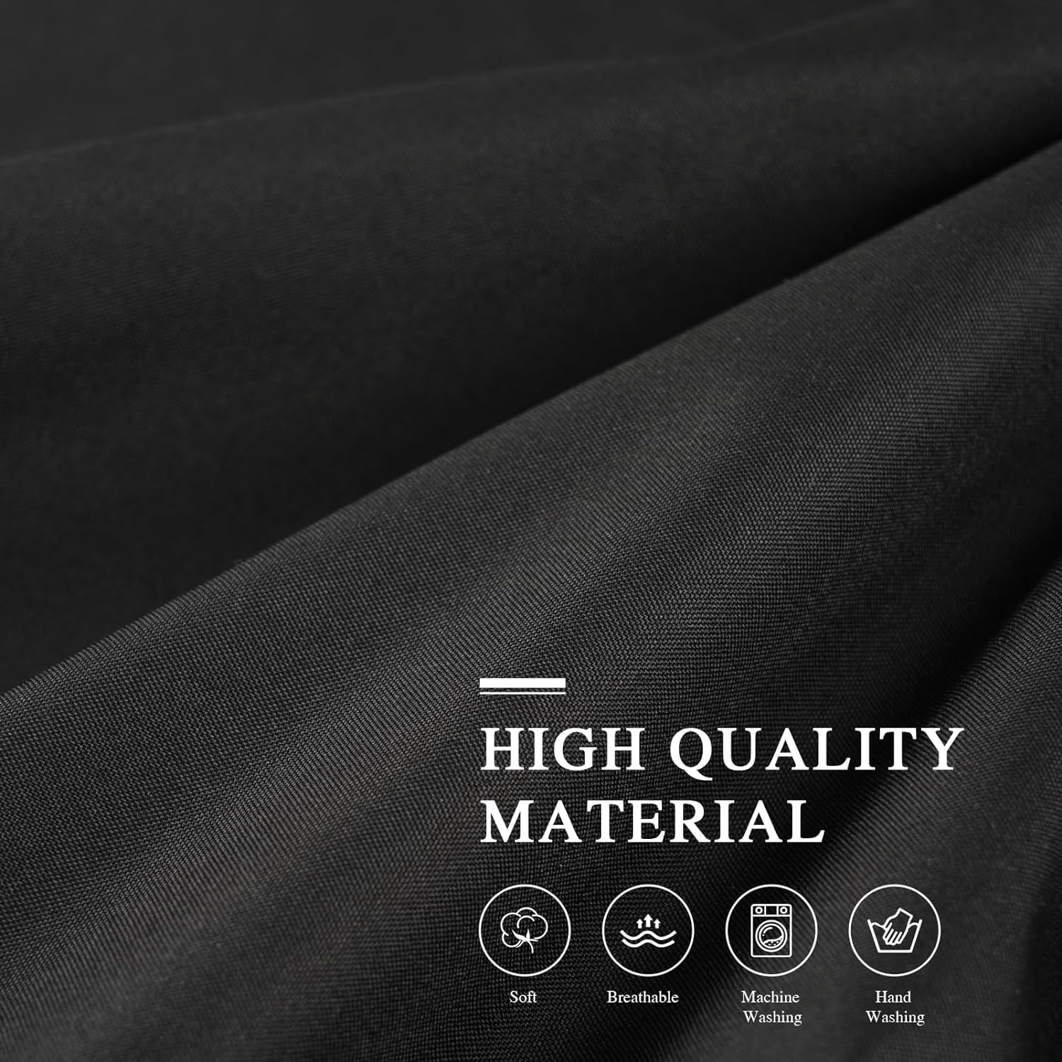 Black Canopy Bed Curtains - 4 Corner Post Bed Curtains King Lightproof Siamesed Drapes Bed Canopy for Adults & Girls Bedroom Decoration(Black,King)