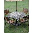 thumbnail image 5 of Square Outdoor Tablecloth with Umbrella Hole Vintage Spring Floral Outside Table Cloth Waterproof Patio Table Cover Farmhouse Summer Botanical Retro Zipper Tablecloths for Picnic Camping 60x60 Inch, 5 of 8