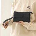 thumbnail image 4 of Bolso bandolera para mujer Bolso multicapa para teléfono móvil Casual para viajes de trabajo (Negro), 4 of 5