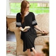 thumbnail image 5 of Ekouaer Long Nightgown, Womens V Neck Loungewear Oversized Sleepwear Loose Sleep Dress, 5 of 6