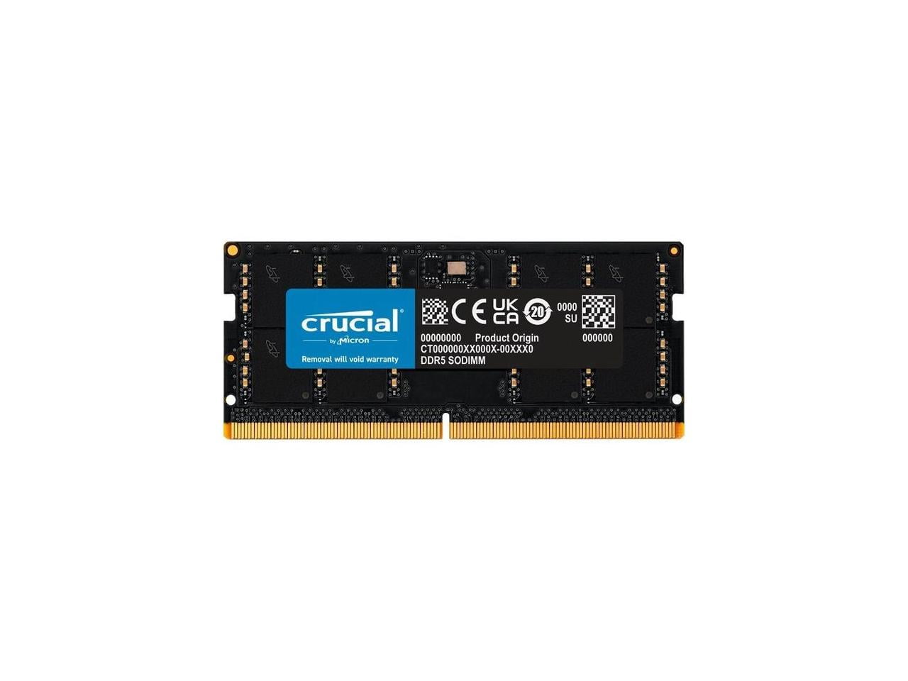 Crucial 32GB RAM Stick (2 x 16GB) DDR5 4800 (PC4 38400) 262