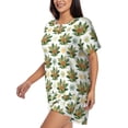 thumbnail image 2 of Fotbe Sloth Sitting Tropical Leaves Print Pajama Set for Women 2 Piece Loungewear Short Sleeve Tops and Shorts Set Soft Sleepwear-4X-Large, 2 of 7