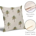 thumbnail image 3 of Green Brown Palm Tree Pillow Covers 16X16 InchTropical Coconut Trees Coastal Plants Decorative Pillow Cases Set of 2 Summer Retro Cotton Linen Throw Pillows Home Decor For Sofa Porch Couch Outdoor, 3 of 6