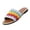 White, variant on Women's Rainbow Woven Slide Sandals, Colorful Flat Slippers, Boho Flat Mules, Women's Rainbow Gradient Woven Slide Sandals, Open Toe Flat Slippers for Summer, Daily, Blue 6