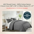 thumbnail image 3 of California Design Den 3-Piece King Duvet Cover Set, 400 Thread Count 100% Cotton King Size Set, Soft Sateen, Grey, 3 of 7