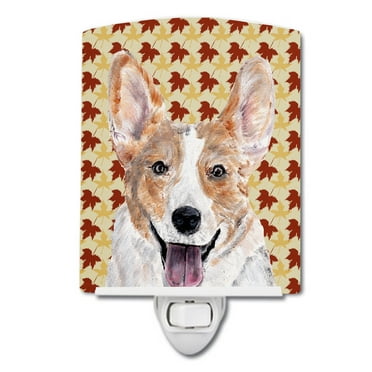 Cardigan Corgi Fall Leaves Ceramic Night Light