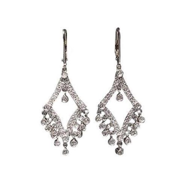Glitter Art 4 Ct Diamonds Chandelier Earrings Womens White Gold Earring Pair Com Gold Earring Pair, Black And Gold Chandelier Earrings Uk